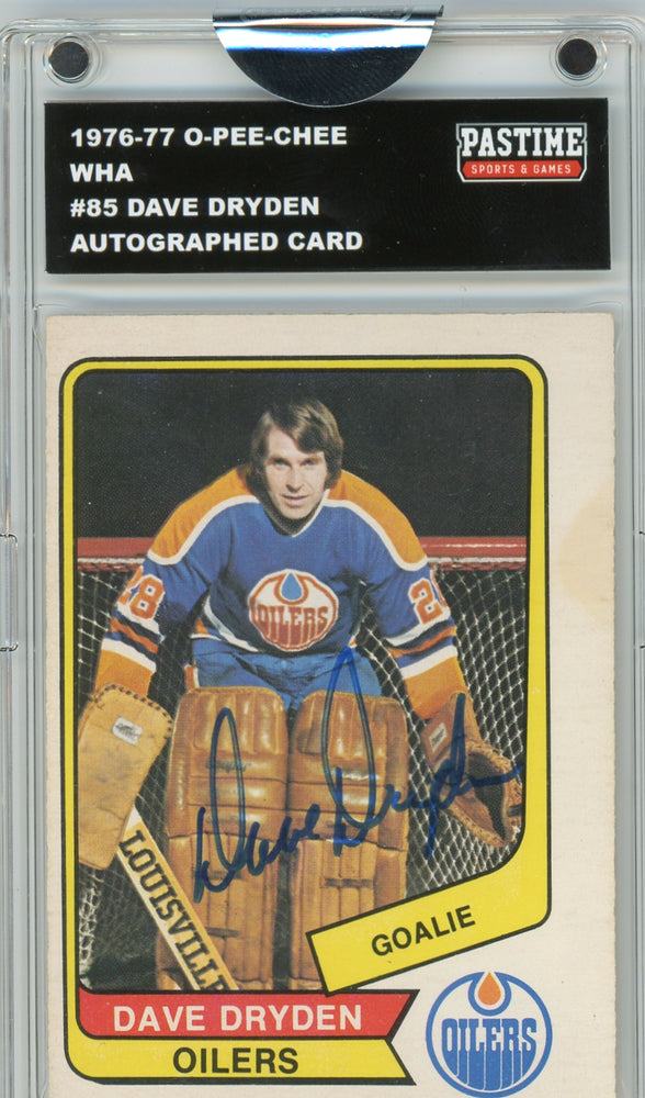 Dave Dryden #85 1976/77 O-Pee-Chee WHA Hockey Autographed Card Encased in Magpro