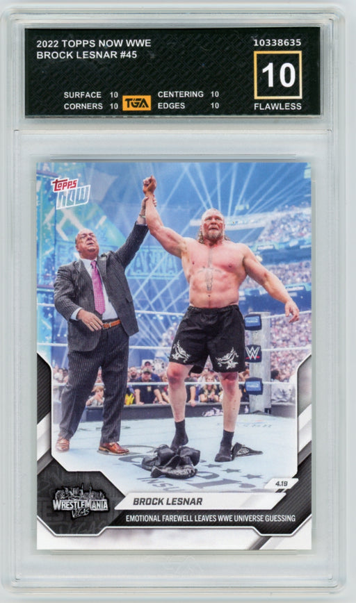 Brock Lesnar #45 2026 Topps Now WWE Graded TGA 10 Flawless Black Label