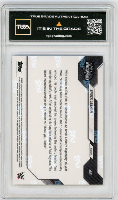 Brock Lesnar #45 2026 Topps Now WWE Graded TGA 10 Flawless Black Label