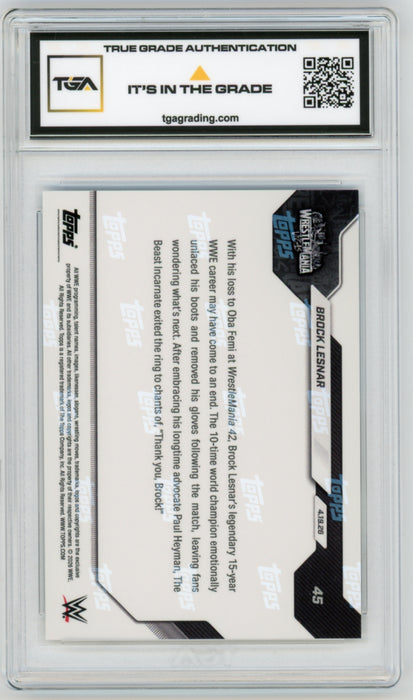 Brock Lesnar #45 2026 Topps Now WWE Graded TGA 10 Gem Mint
