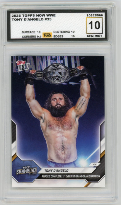 Tony D'Angelo #35 2026 Topps Now WWE Graded TGA 10 Gem Mint