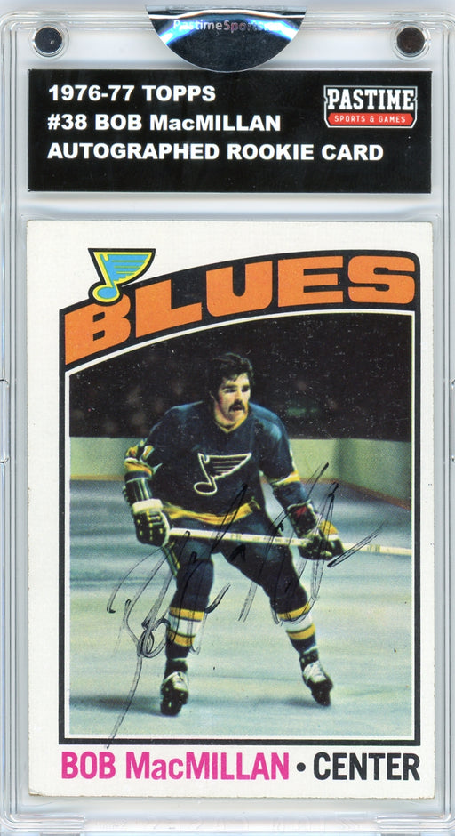 Bob MacMillan #38 1976/77 Topps Hockey Autographed Card Encased in Magpro