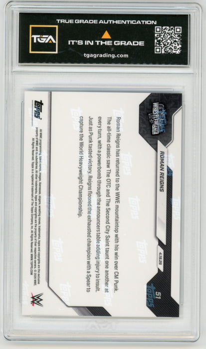 Roman Reigns #51 2026 Topps Now WWE Graded TGA 10 Flawless Black Label