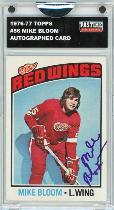 Mike Bloom #56 1976/77 Topps Hockey Autographed Card Encased in Magpro