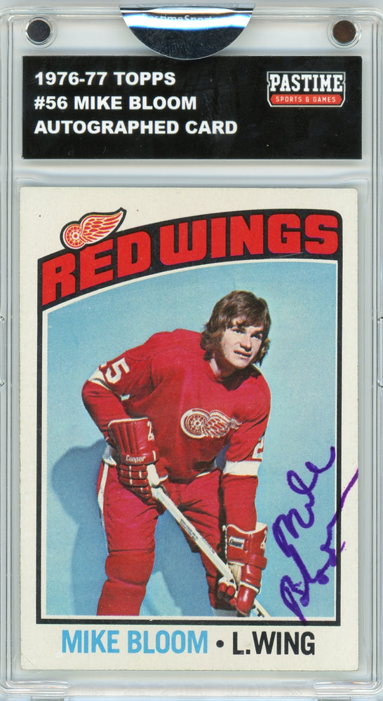 Mike Bloom #56 1976/77 Topps Hockey Autographed Card Encased in Magpro
