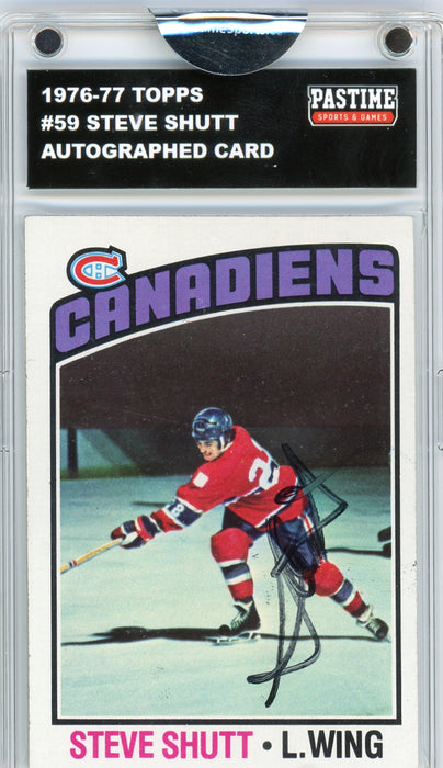 Steve Shutt #59 1976/77 Topps Hockey Autographed Card Encased in Magpro