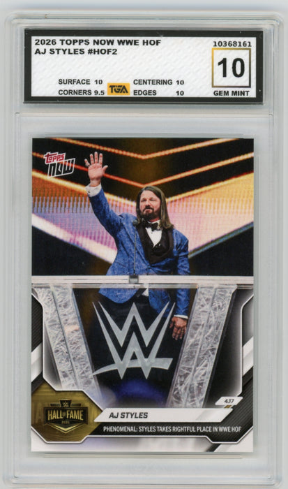 AJ Styles #HOF2 2026 Topps Now WWE Graded TGA 10 Gem Mint