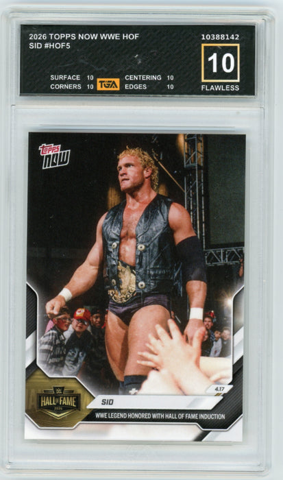 Sid #HOF5 2026 Topps Now WWE Graded TGA 10 Flawless Black Label