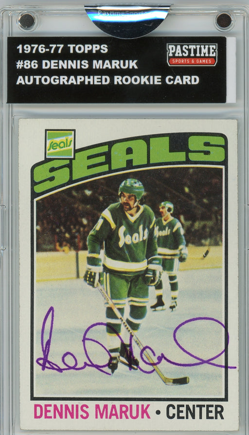 Dennis Maruk #86 1976/77 Topps Hockey Autographed Card Encased in Magpro