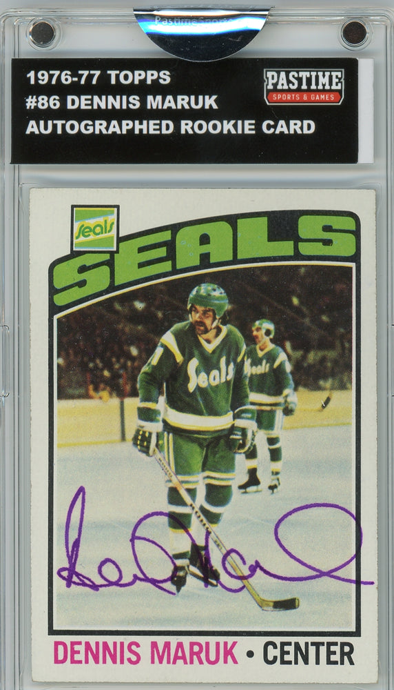 Dennis Maruk #86 1976/77 Topps Hockey Autographed Card Encased in Magpro