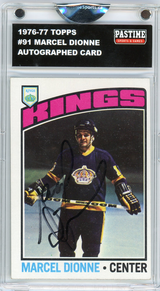 Marcel Dionne #91 1976/77 Topps Hockey Autographed Card Encased in Magpro