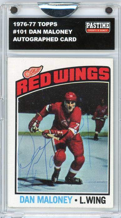 Dan Maloney #101 1976/77 Topps Hockey Autographed Card Encased in Magpro