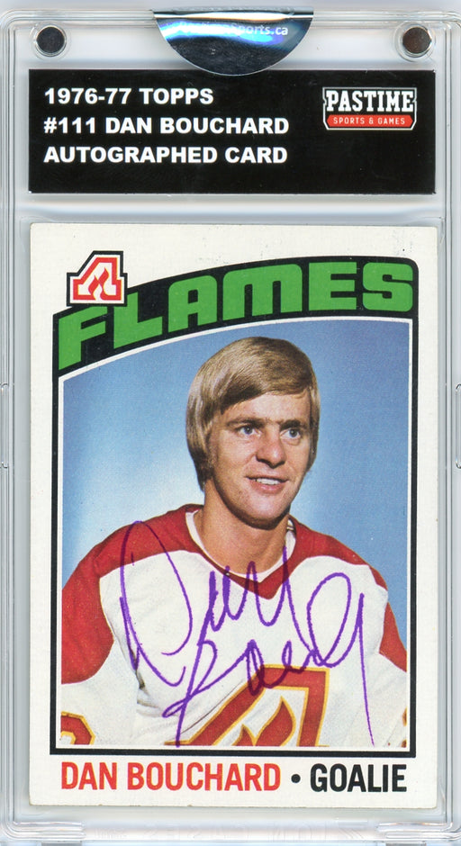 Dan Bouchard #111 1976/77 Topps Hockey Autographed Card Encased in Magpro