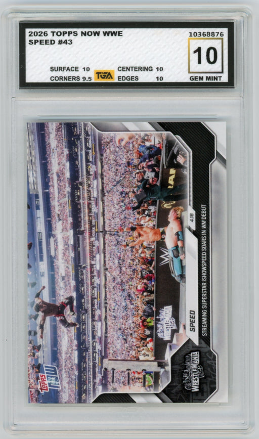 Speed #43 2026 Topps Now WWE Graded TGA 10 Gem Mint
