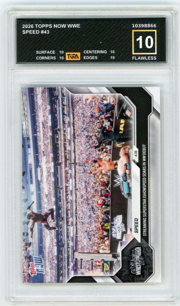 Speed #43 2026 Topps Now WWE Graded TGA 10 Flawless Black Label