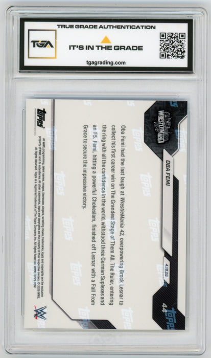 Oba Femi #44 2026 Topps Now WWE Graded TGA 10 Gem Mint