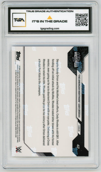 Cody Rhodes #42 2026 Topps Now WWE Graded TGA 10 Gem Mint