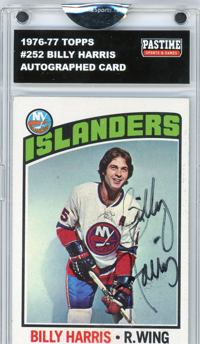 Billy Harris #252 1976/77 Topps Hockey Autographed Card Encased in Magpro