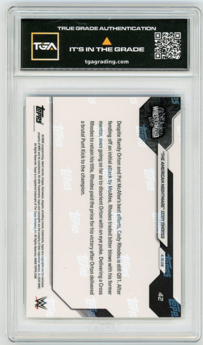Cody Rhodes #42 2026 Topps Now WWE Graded TGA 10 Flawless Black Label