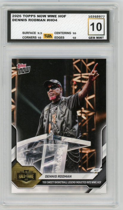 Dennis Rodman #HO4 2026 Topps Now WWE Graded TGA 10 Gem Mint