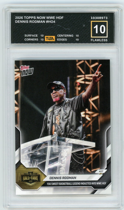 Dennis Rodman #HO4 2026 Topps Now WWE Graded TGA 10 Flawless Black Label