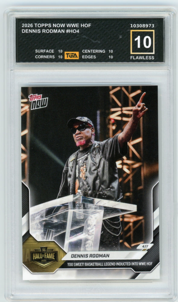 Dennis Rodman #HO4 2026 Topps Now WWE Graded TGA 10 Flawless Black Label