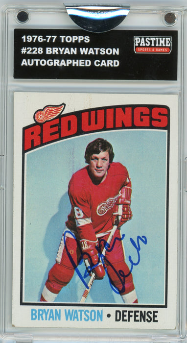 Bryan Watson #228 1976/77 Topps Hockey Autographed Card Encased in Magpro