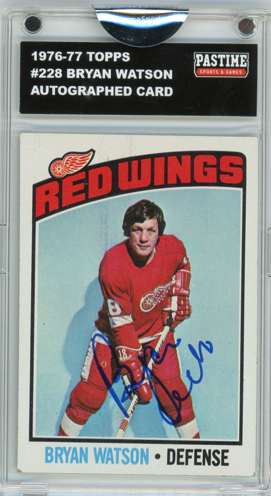 Bryan Watson #228 1976/77 Topps Hockey Autographed Card Encased in Magpro