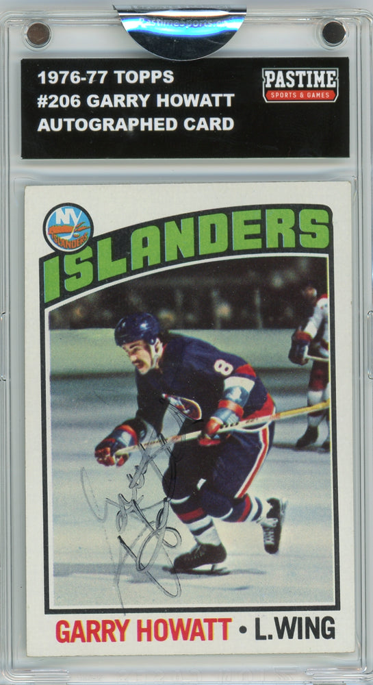 Garry Howatt #206 1976/77 Topps Hockey Autographed Card Encased in Magpro
