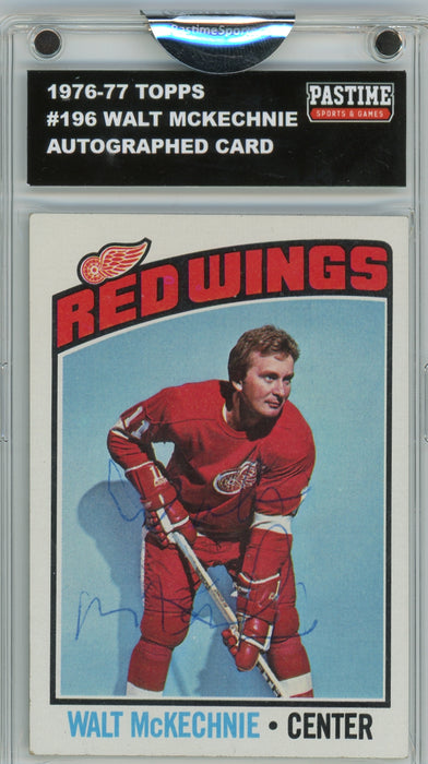 Walt McKechnie #196 1976/77 Topps Hockey Autographed Card Encased in Magpro