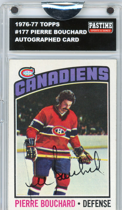 Pierre Bouchard #177 1976/77 Topps Hockey Autographed Card Encased in Magpro