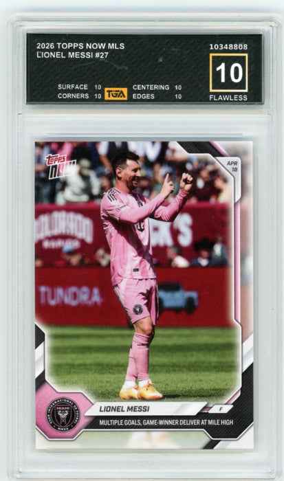 Lionel Messi #27 2026 Topps Now MLS Graded TGA 10 Flawless Black Label