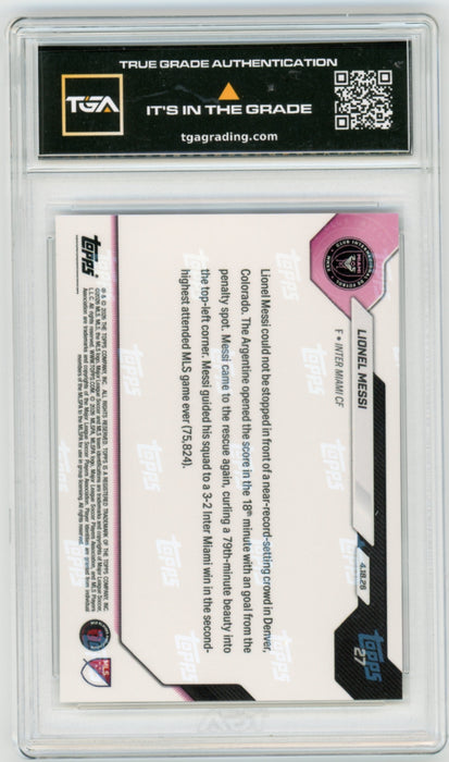 Lionel Messi #27 2026 Topps Now MLS Graded TGA 10 Flawless Black Label