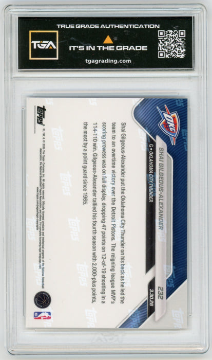 Shai Gilgeous-Alexander #232 2026 Topps Now NBA Graded TGA 10 Flawless Black Label