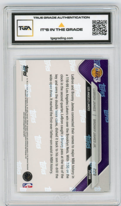 Lebron James/"Bronny" James JR. #229 2026 Topps Now NBA Graded TGA 10 Gem Mint