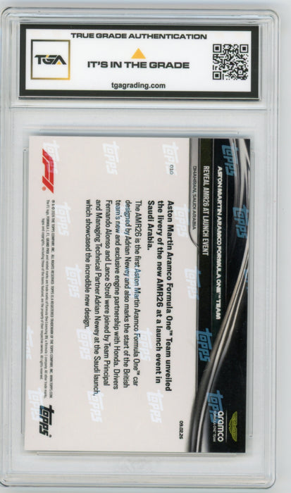 Aston Martin Aramco #010 2026 Topps Now F1 Graded TGA 10 Gem Mint