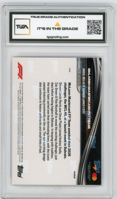 McLaren Mastercard #009 2026 Topps Now F1 Graded TGA 10 Gem Mint