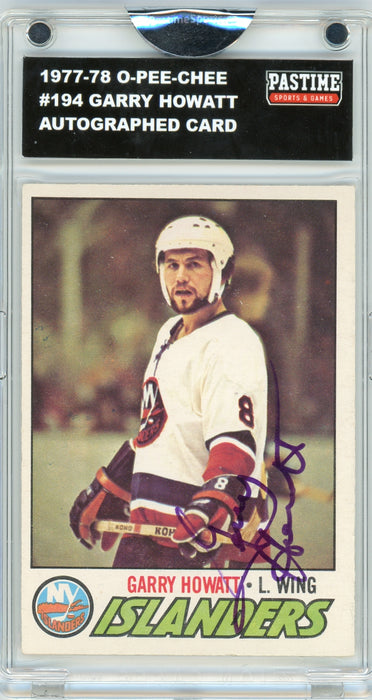 Garry Howatt #194 1977/78 O-Pee-Chee Hockey Autographed Card Encased in Magpro - Pastime Sports & Games