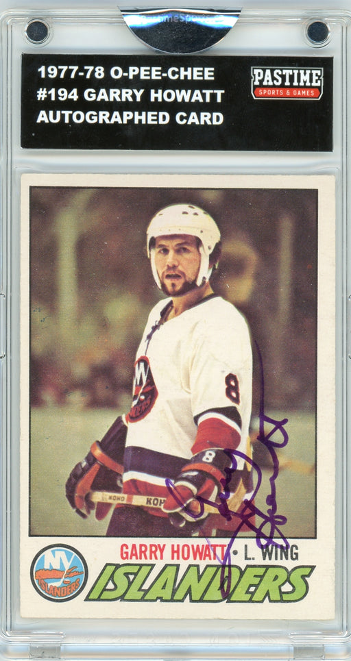 Garry Howatt #194 1977/78 O-Pee-Chee Hockey Autographed Card Encased in Magpro - Pastime Sports & Games