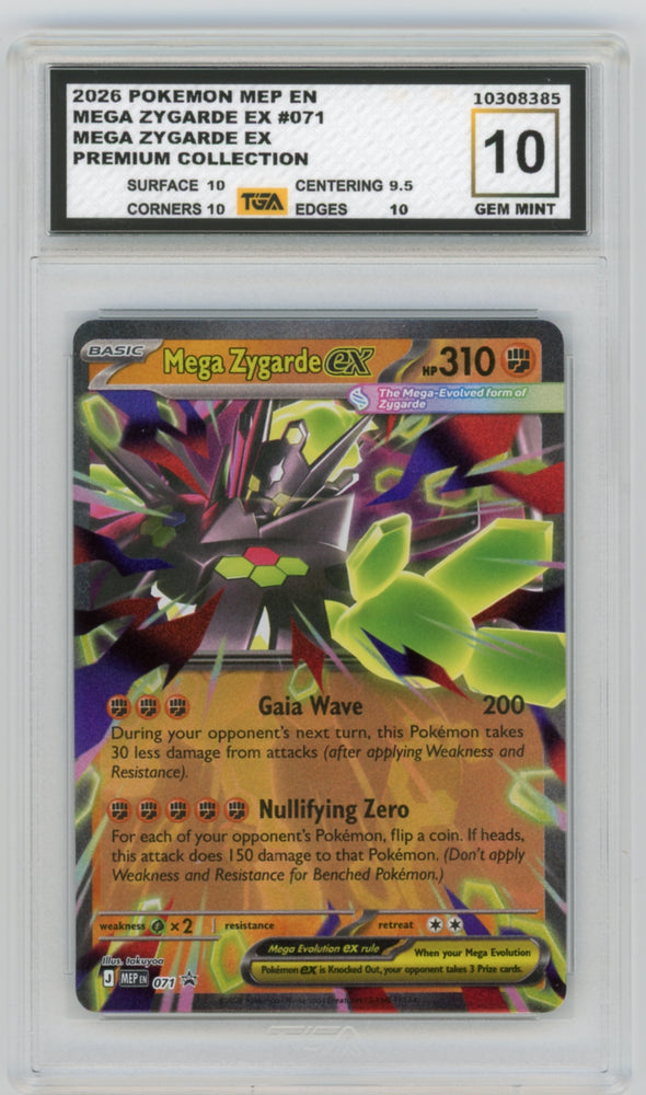 Mega Zygarde EX #071 Premium Collection Promo Graded TGA 10 Gem Mint