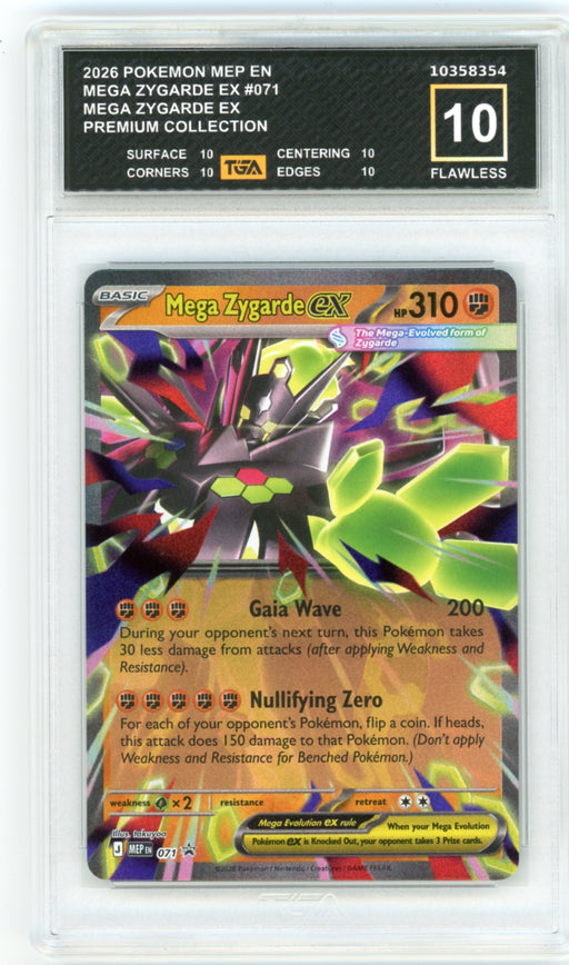 Mega Zygarde EX #071 Premium Collection Promo Graded TGA 10 Flawless Black Label