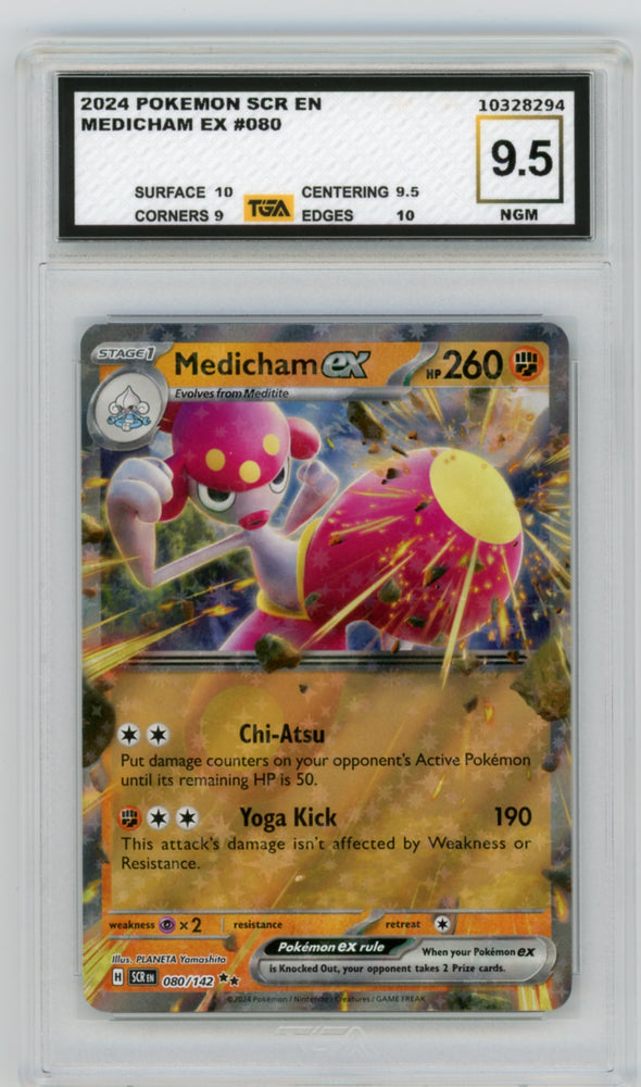 Medicham EX #080 Stellar Crown Graded TGA 9.5 Near Gem Mint