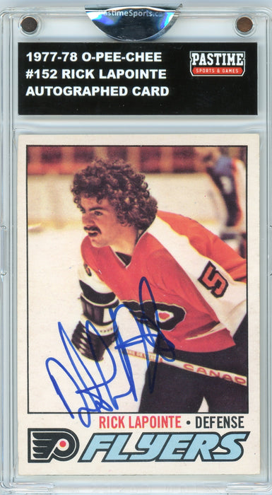 Rick Lapointe #152 1977/78 O-Pee-Chee Hockey Autographed Card Encased in Magpro - Pastime Sports & Games