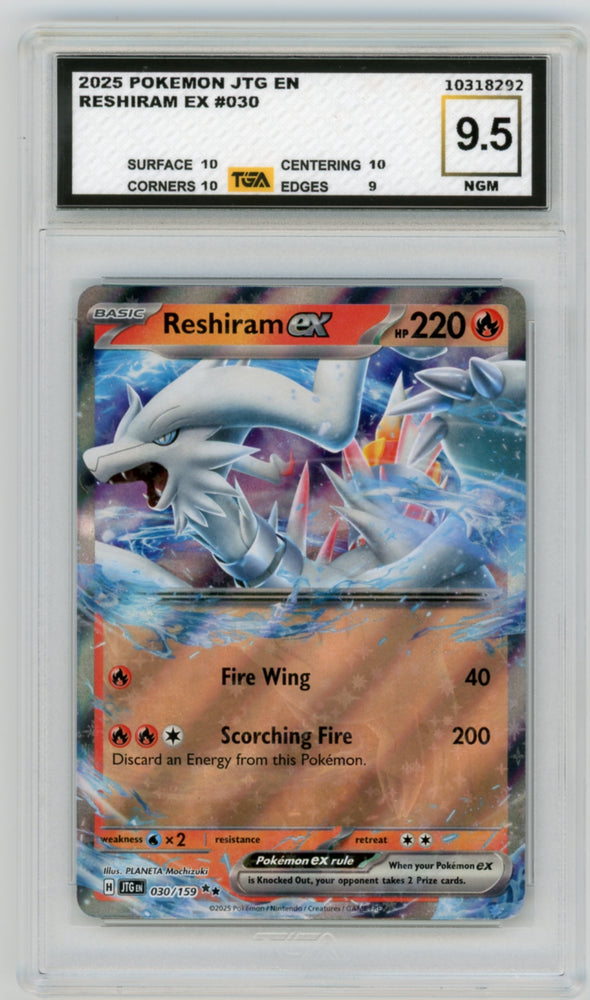 Reshiram EX #139 Journey Together Graded TGA 9.5 Near Gem Mint