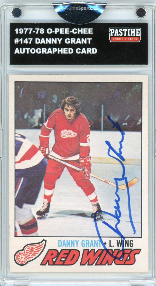 Danny Grant #147 1977/78 O-Pee-Chee Hockey Autographed Card Encased in Magpro - Pastime Sports & Games