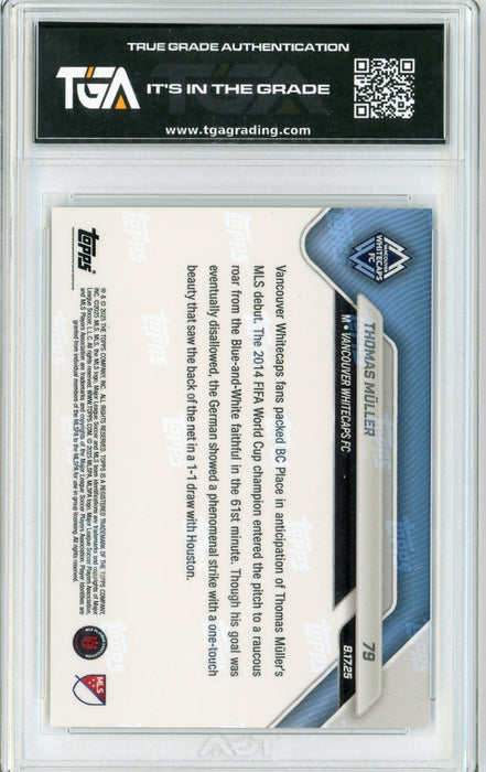 Thomas Muller #79 2025 Topps Now MLS Debut Card Graded TGA 10 Flawless Black Label