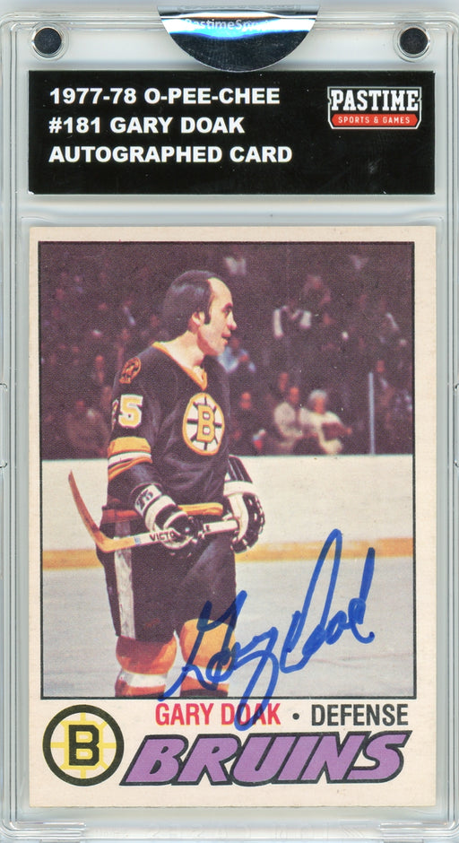 Gary Doak #181 1977/78 O-Pee-Chee Hockey Autographed Card Encased in Magpro