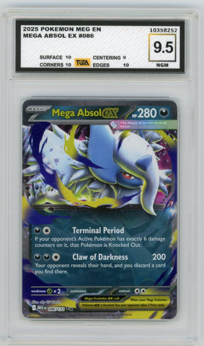 Mega Absol EX #86 Mega Evolution Graded TGA 9.5 Near Gem Mint