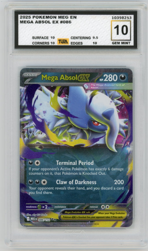 Mega Absol EX #86 Mega Evolution Graded TGA 10 Gem Mint