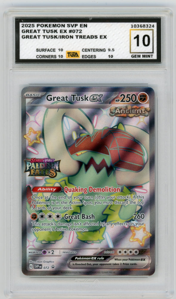 Great Tusk EX #72 Great Tusk & Iron Treads EX Premium Collection Graded TGA 10 Gem Mint
